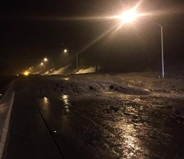 A major mudslide at Donner Summit, CA on Sunday Night Closed HWY 80 for a long time. PC: California Highway Patrol