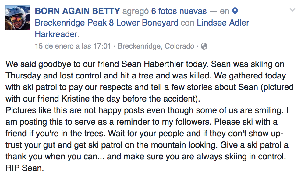 Facebook post from BORN AGAIN BETTY
