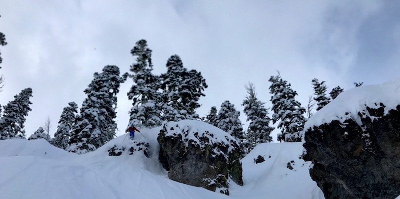 Chuck hucking in the Munchkins today. image: snowbrains