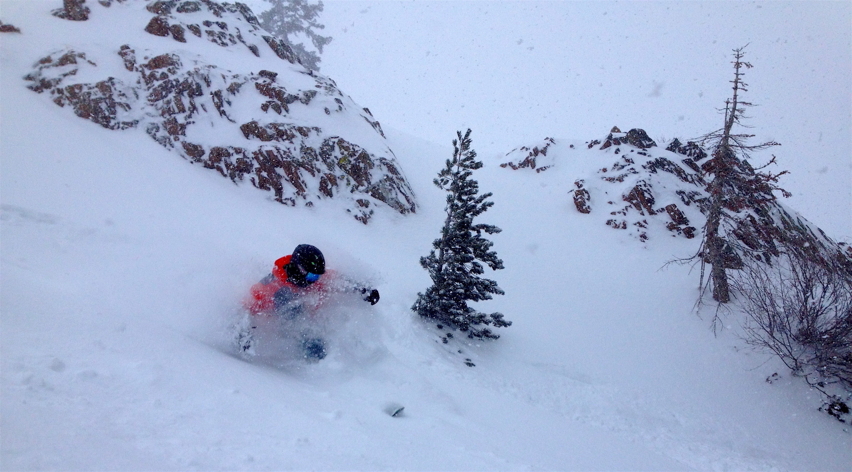 Davi getting snow to the face today. photo: snowbrains