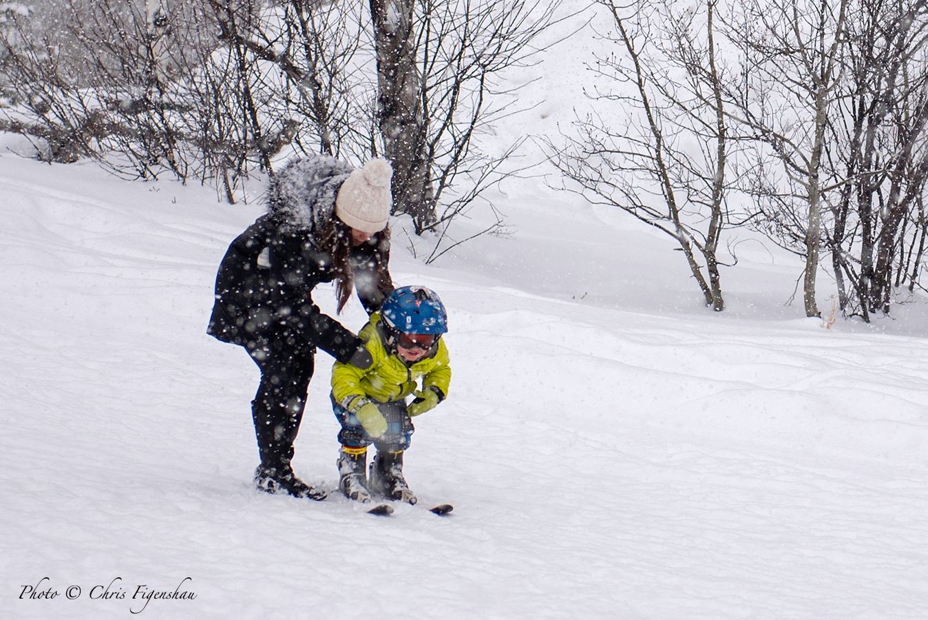 Smiles and Heavy Snow at JH Today. Image: Chris Figenshau