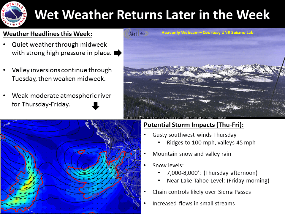 Storm will impact the area Wednesday Night-Friday Evening. Image: NOAA Reno, NV