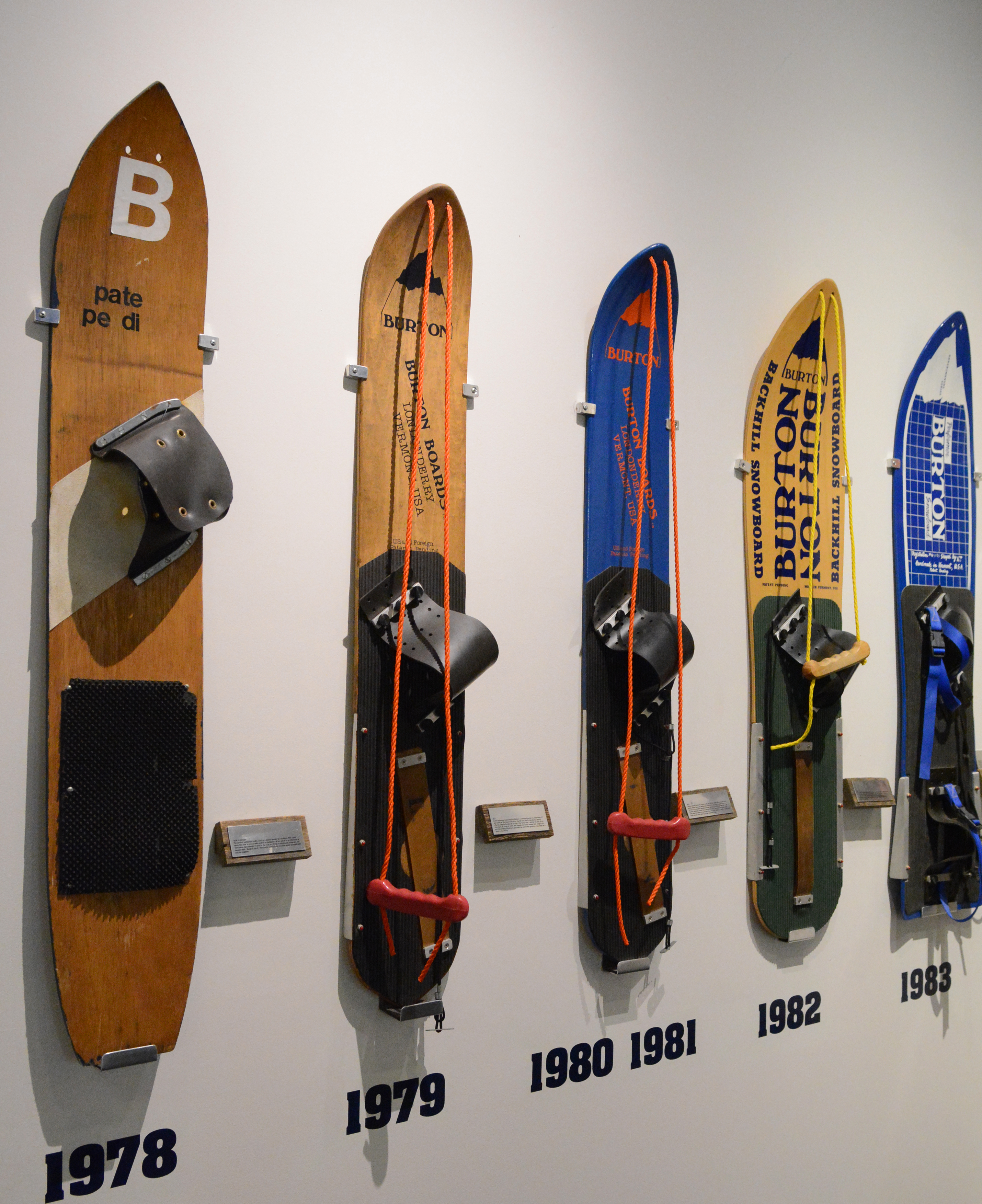 Vintage Burton snowboards. Photo: Burton