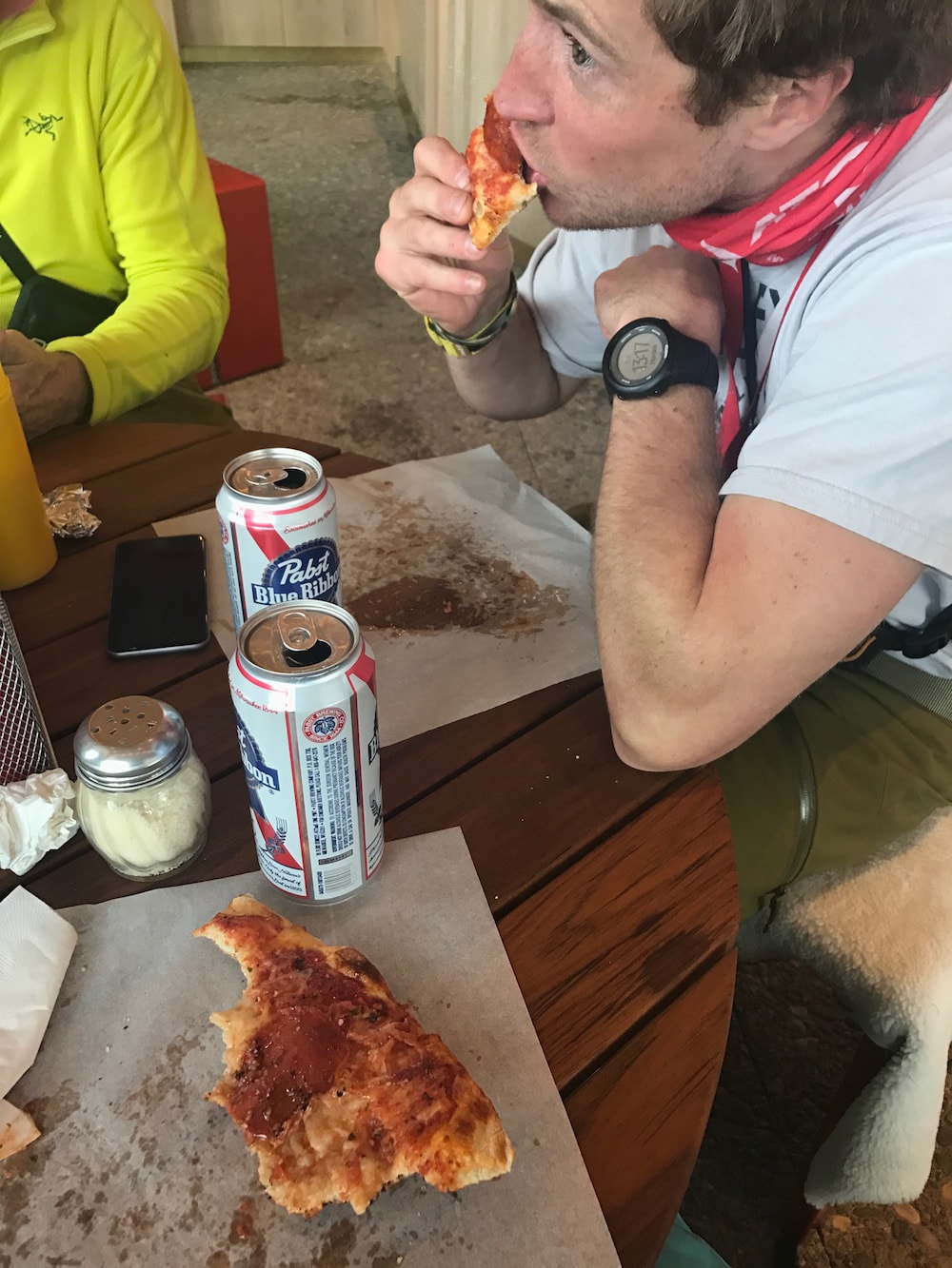Southcable cafe has $3 PBRs and $4.50 slices of Pizza. Bryce likes it. Look at that eye... photo: snowbrains