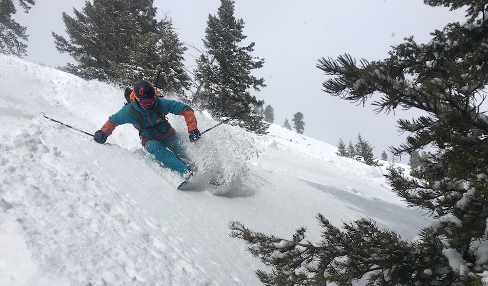 Miles in the lower Hobacks today. photo: snowbrains