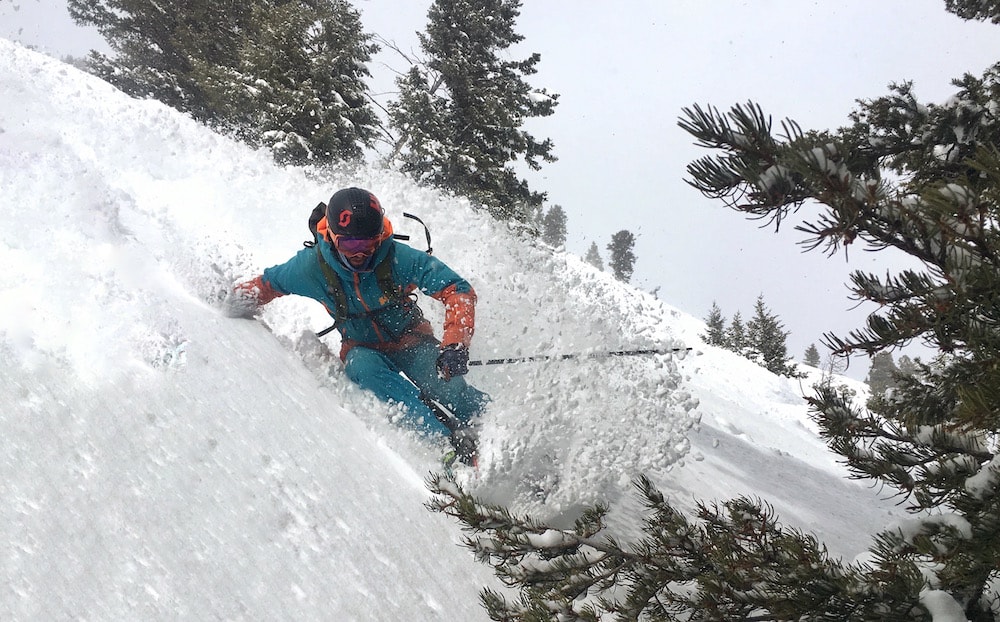 Miles in the lower Hobacks today. photo: snowbrains