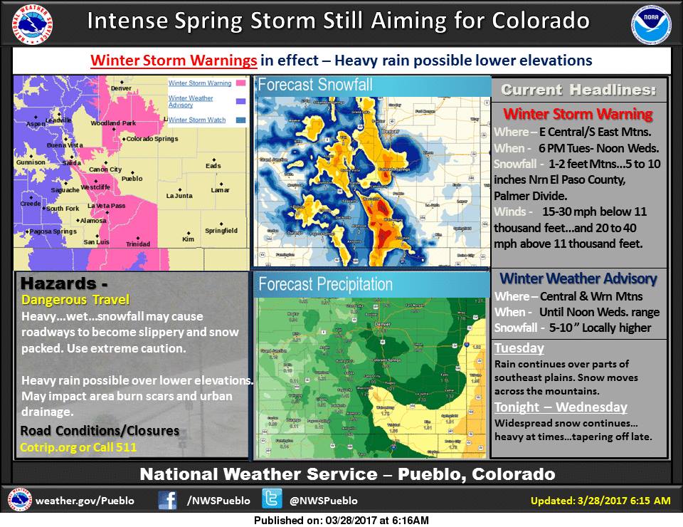 Winter Storm Warnings Issued For CO & NM 814" of Snow