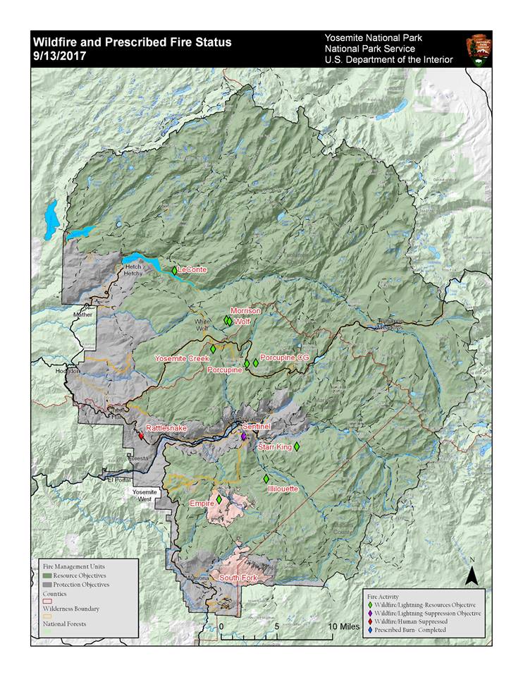 11 Fires Currently Burning In Yosemite National Park, CA From Natural ...