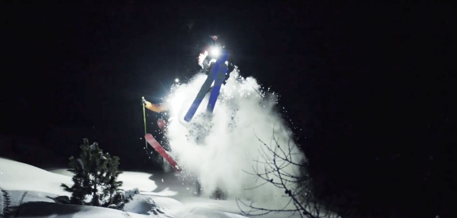 night skiing, video, powder, night, Nico Vuignier