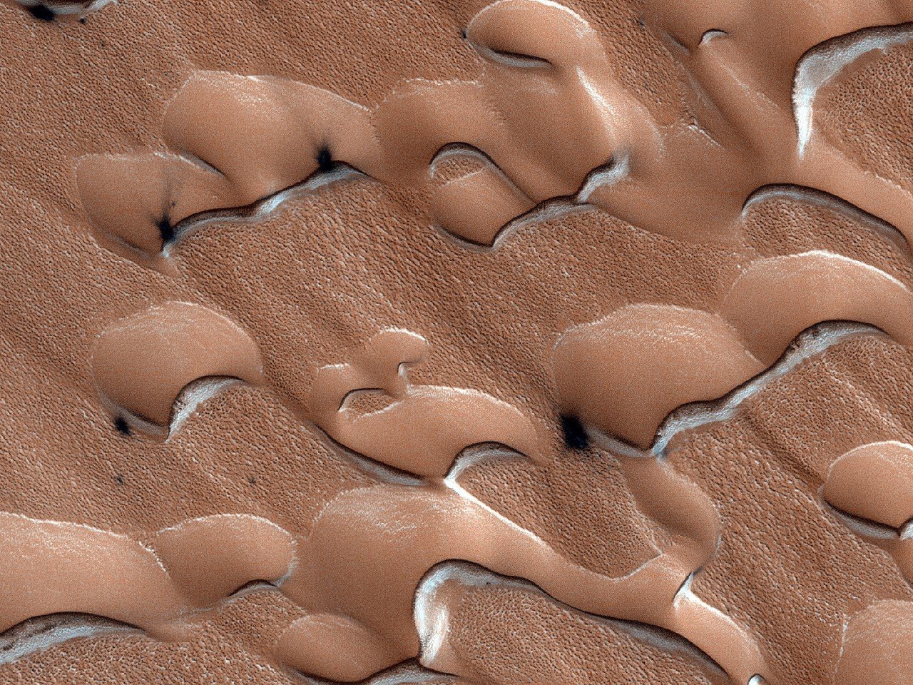 mars, planet, space, frost, dunes