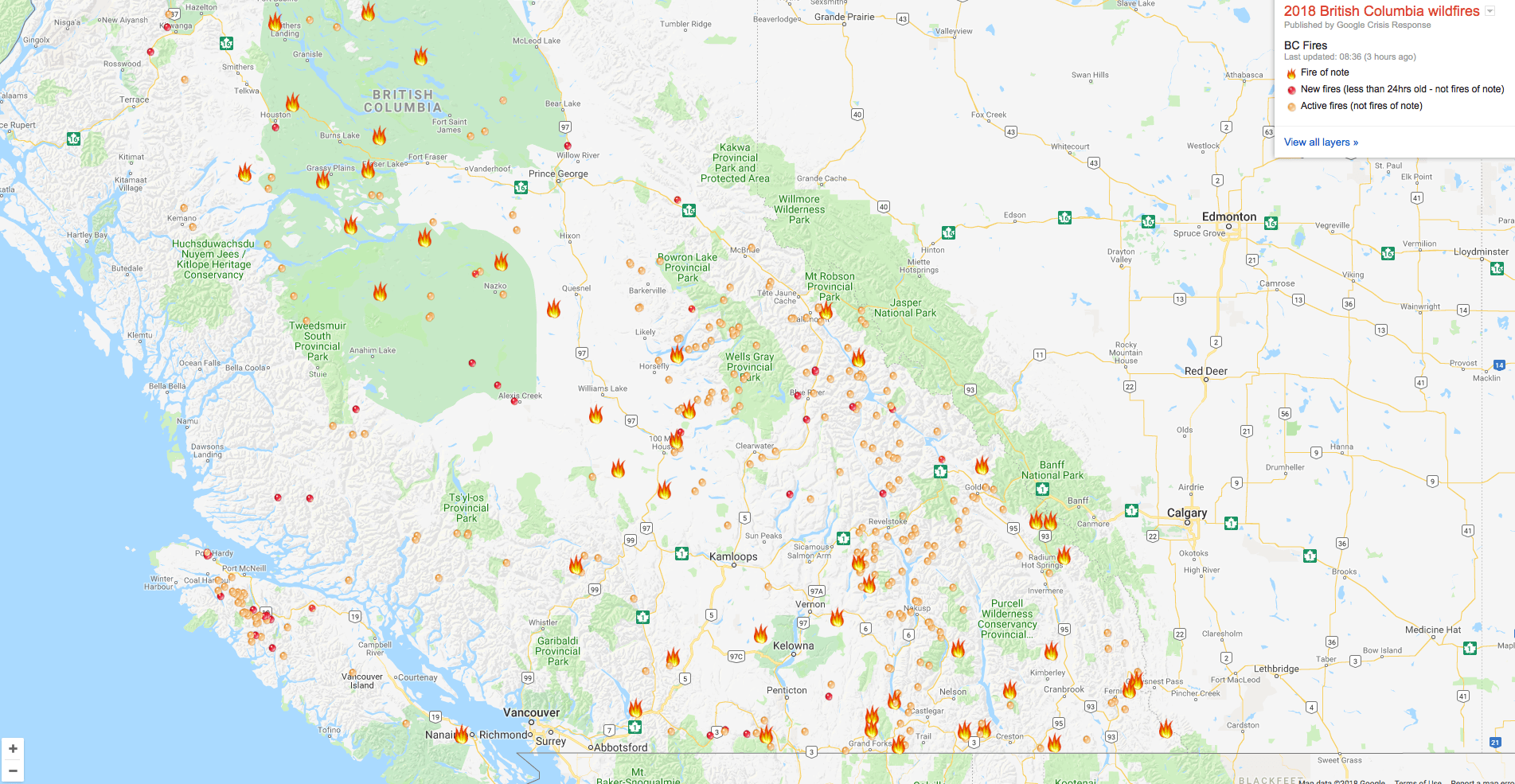 British Columbia, canada, wildfire