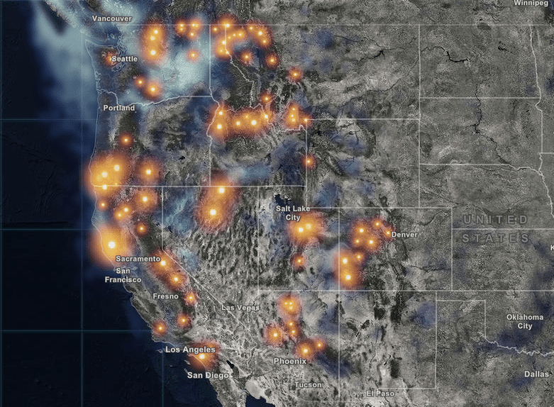 wildfire, interactive map, wildfires