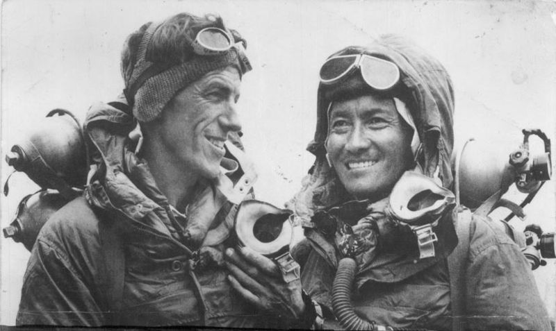 Hillary & Tenzig during the 1st summit of Everest in 1953