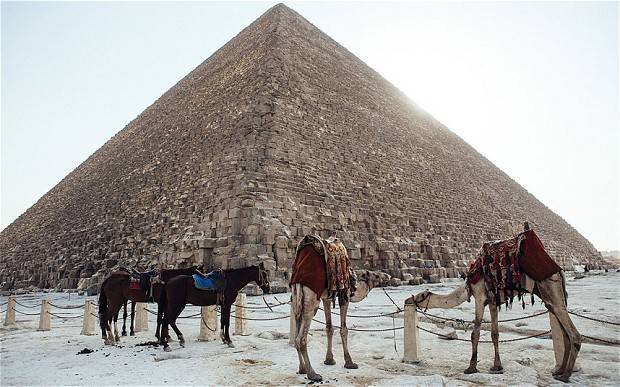 snow on pyramids