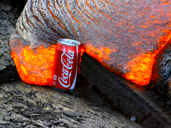 coke and hot lava
