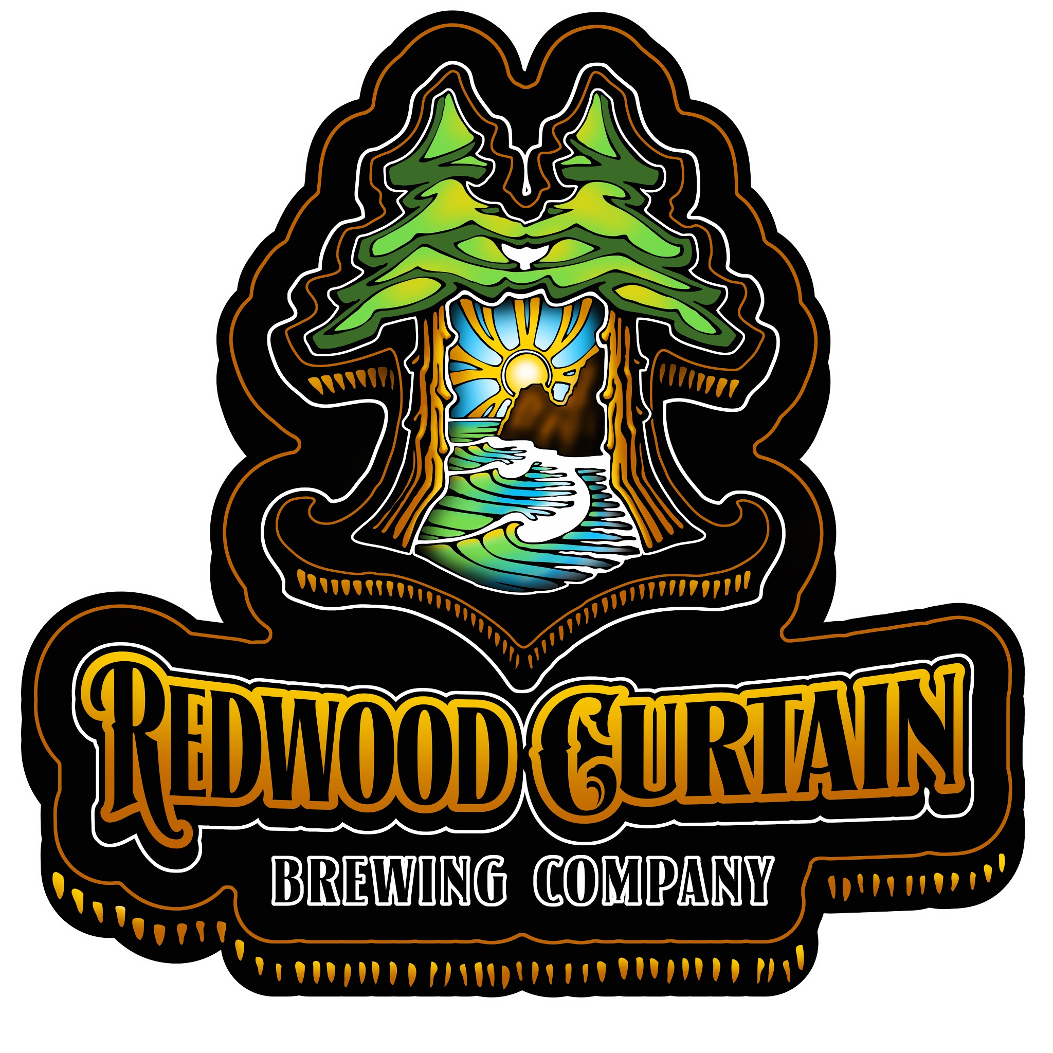 redwood curtain brewing company sticker