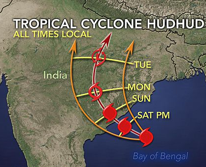 Category 4 Cyclone Hud Hud hit the hikers location on Tuesday and unleashed an unimaginable snowstorm.