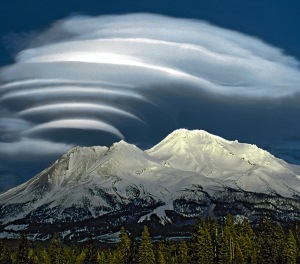 Lenticular clouds over Mt. Shasta, CA. - SnowBrains