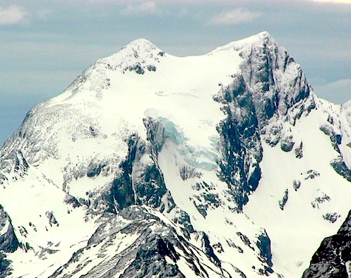 Hanging glacier viewed from the top.