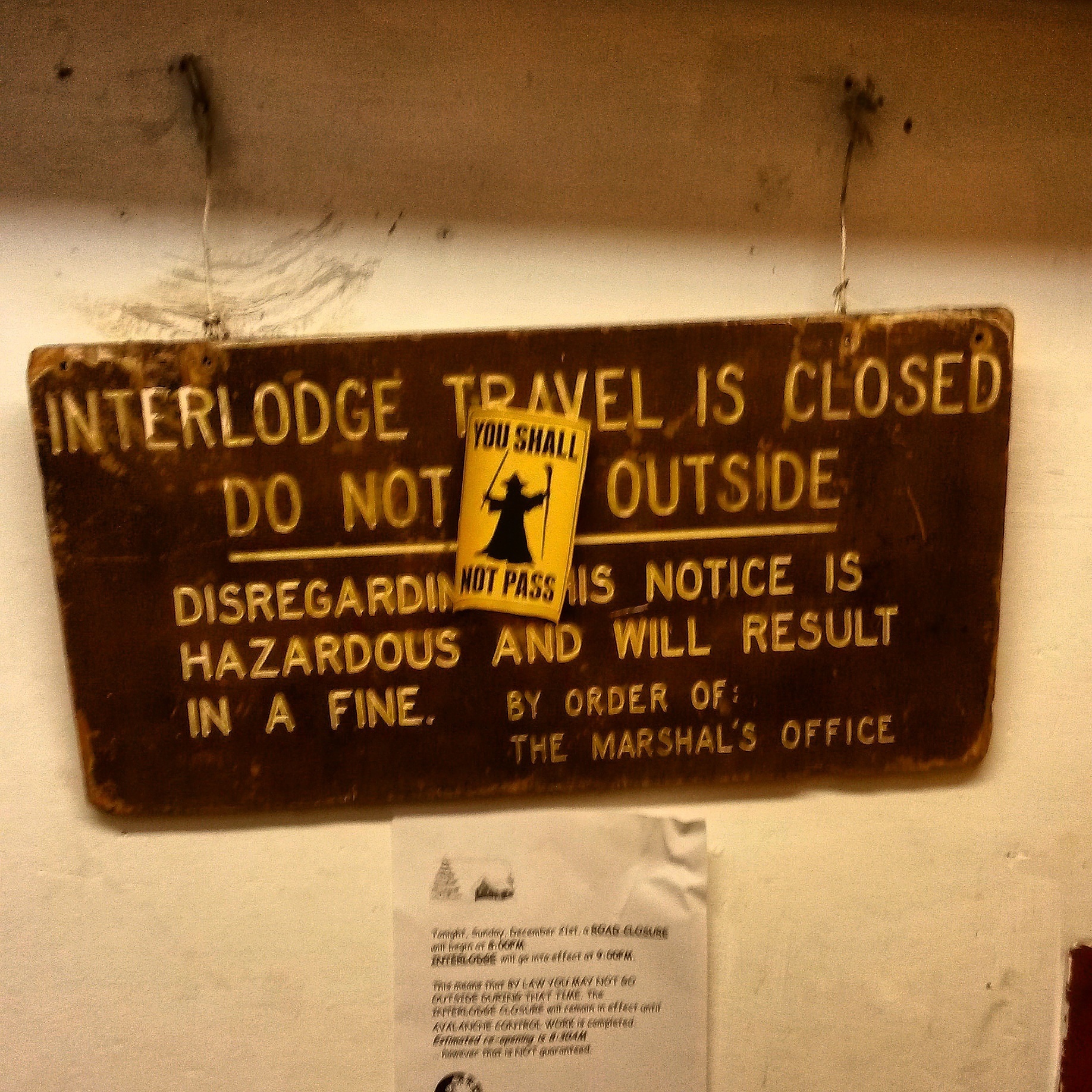 No Interlodge travel permitted