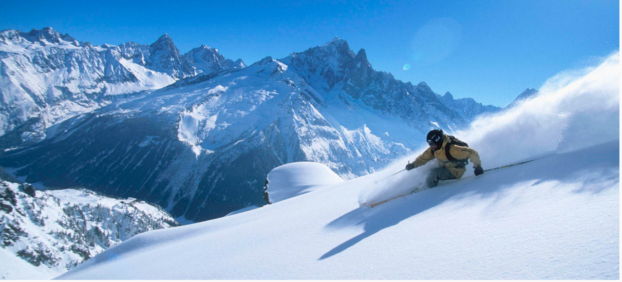 Powder skiing Chamonix, France. photo: le grand adventure tours