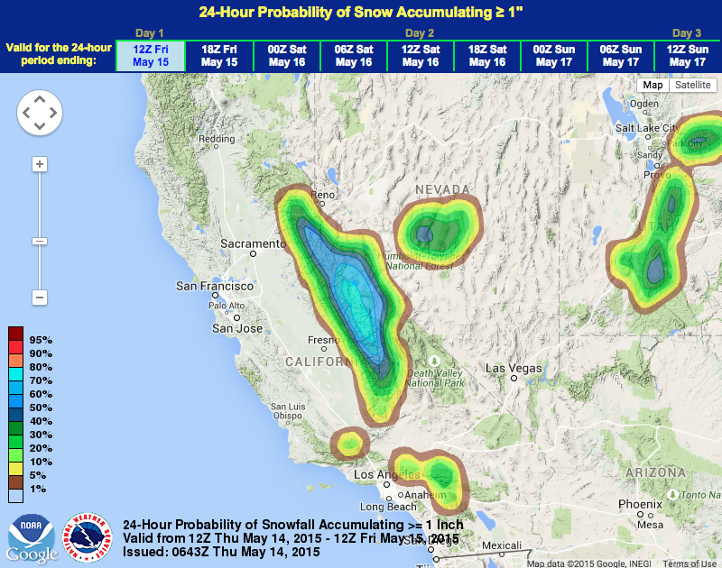 412" of Snow for California Today/Tomorrow Winter Storm