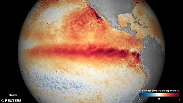 NASA and NOAA say that El Nino is strengthening and will impact our winter in North America. image released by NOAA on October 9th, 2015