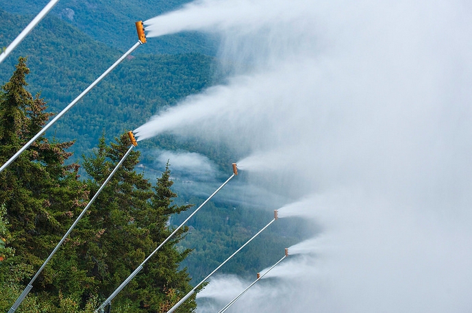 Sunday River tested their snowmaking on Sept. 22nd, 2015.