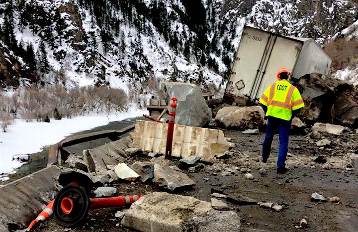 Truck-Sized Boulders Smash Into Semitruck & Close Colorado's I-70 ...