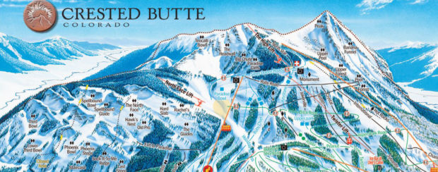 Crested Butte Piste Trail Map SnowBrains   CrestedButte TrailMap 1 620x244 