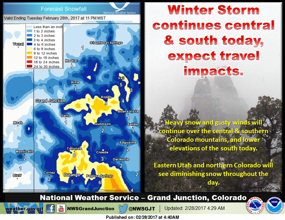 Heavy Snow Continues For Colorado 1020+" of Total Snow