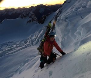 Gleich on the east face of Mt. Cook. March 29th Gleich's FB pc; Cody Hughes