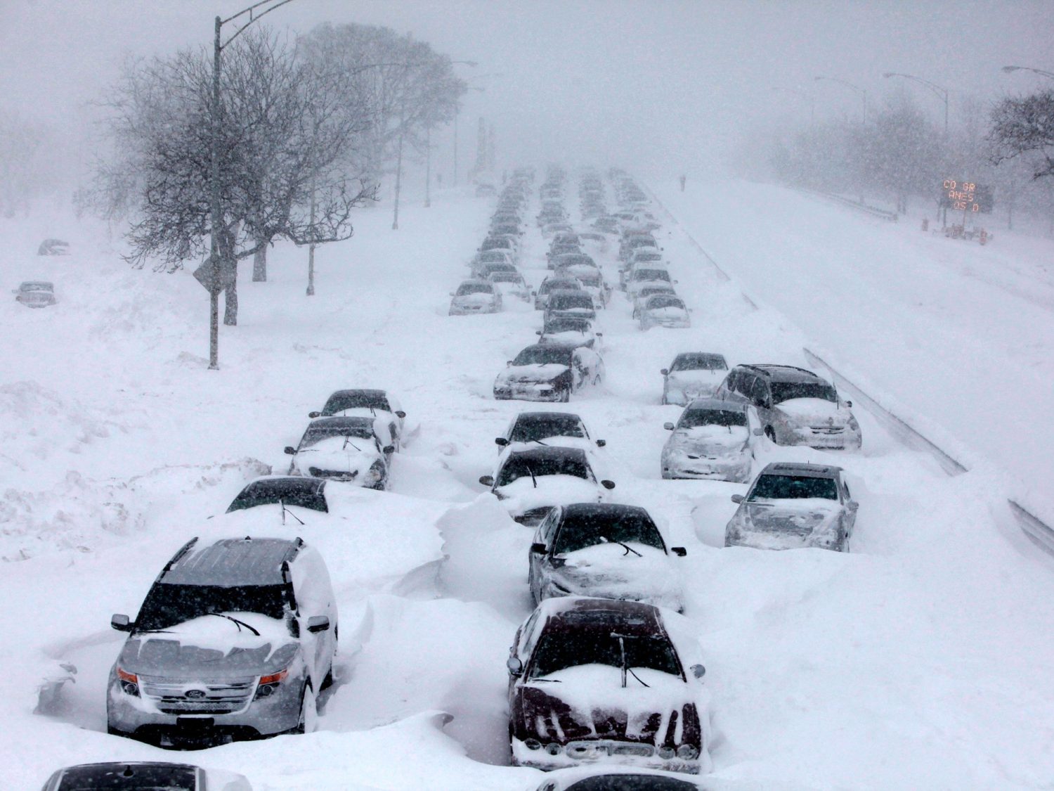 blizzard, snowstorm, weather, visibility, snow, winter, cars abandoned, hig...