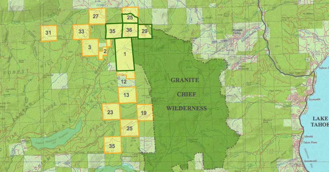granite chief wilderness, tahoe, california, arc, donation