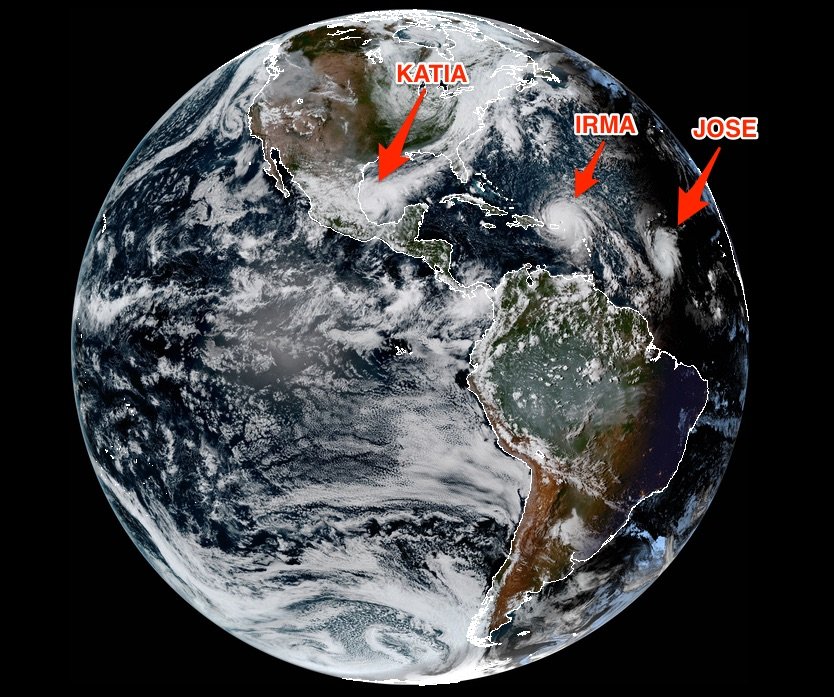 3 Hurricanes Are Raging In The Atlantic Basin Right Now Snowbrains