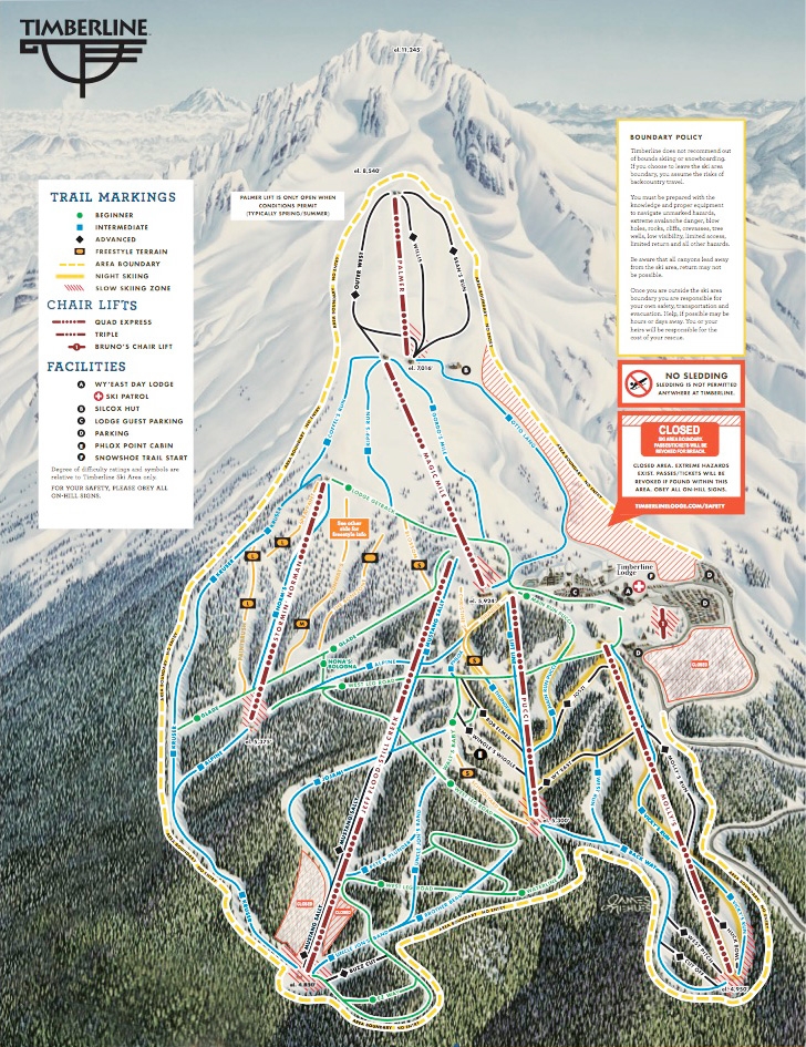 timberline lodge, Oregon, trail map