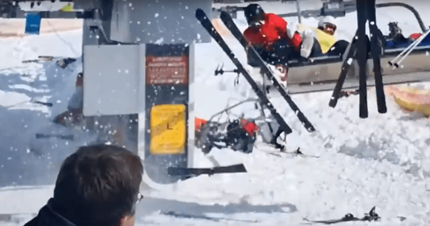 Georgia, chairlift, reverse, broken chairlift, video,