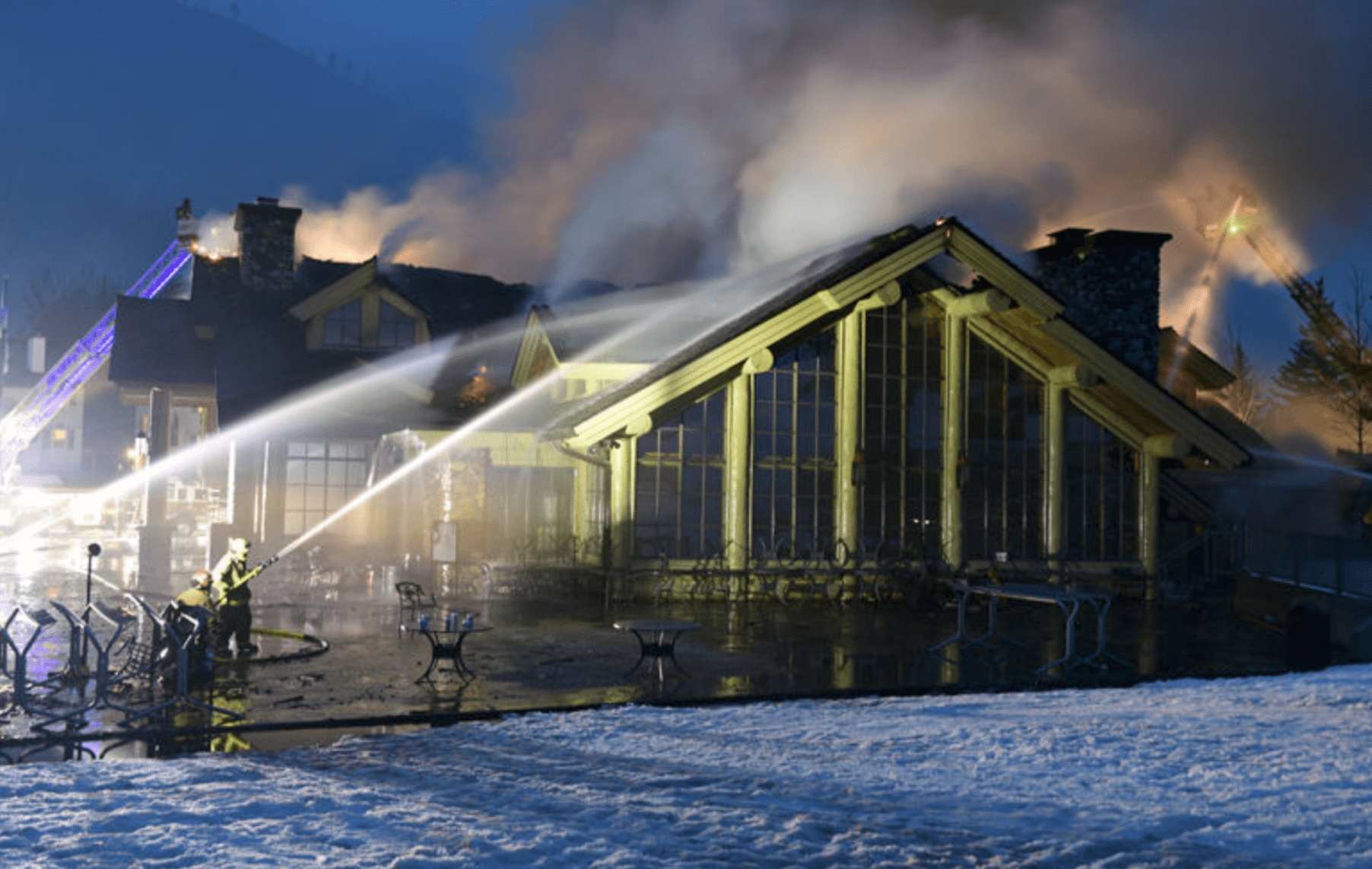 sun valley, warm springs lodge, fire