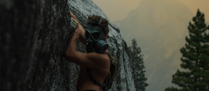 climbing, california, gas masks, wildfires