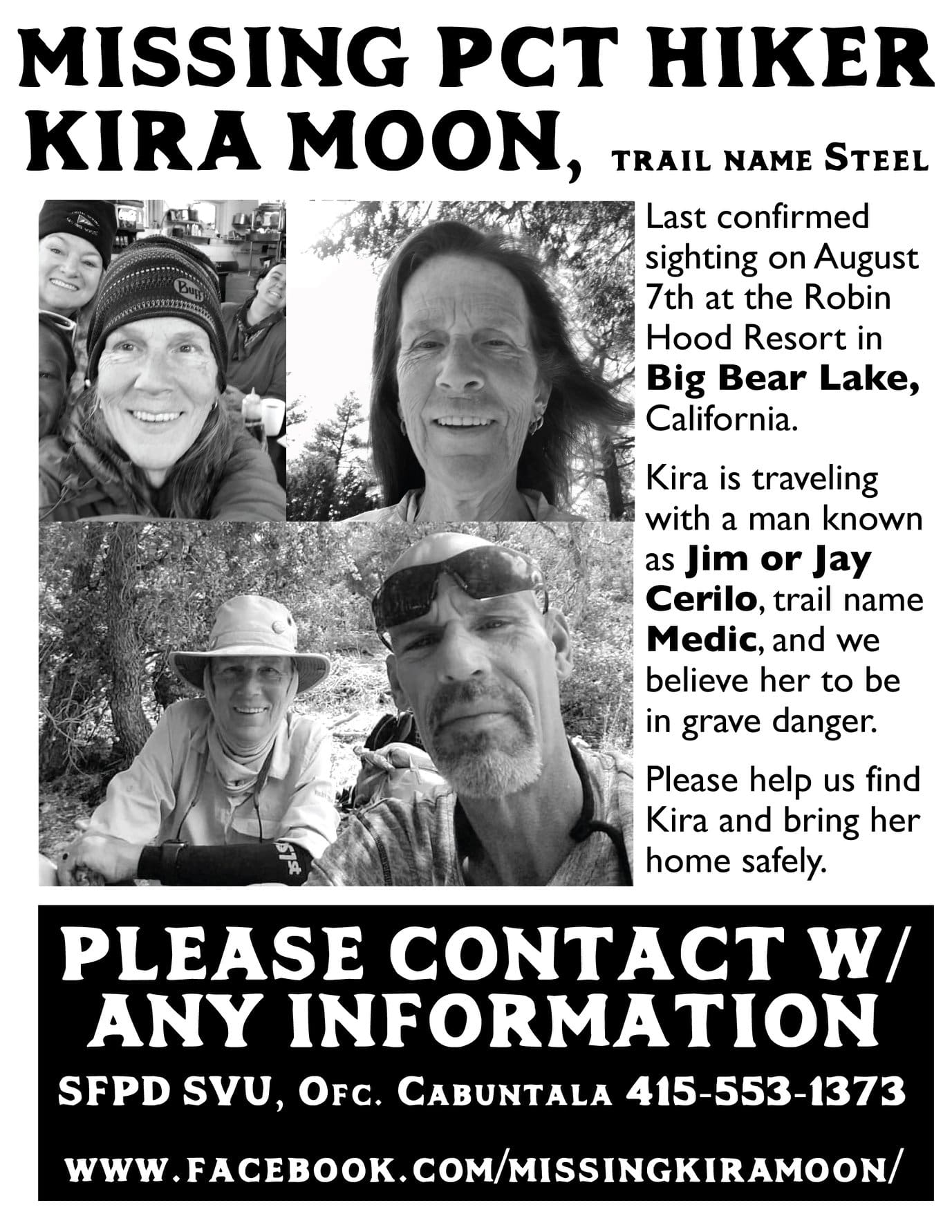 Kira moon, missing, pct, pacific crest trail, steel, Jim cerilo, jay cerilo