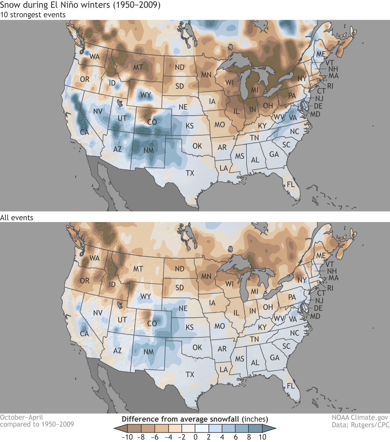 el nino, noaa, enso, winter, snowfall, El Niño