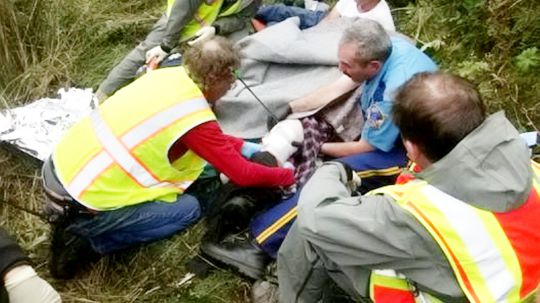 hiker, alaska, impaled, hunters arrow