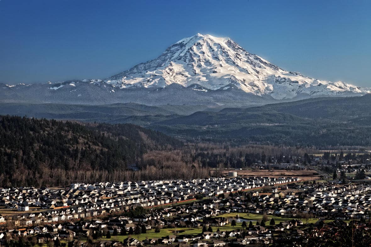 Lahars would wipe out homes and infrastructure in the Puyallup Valley.