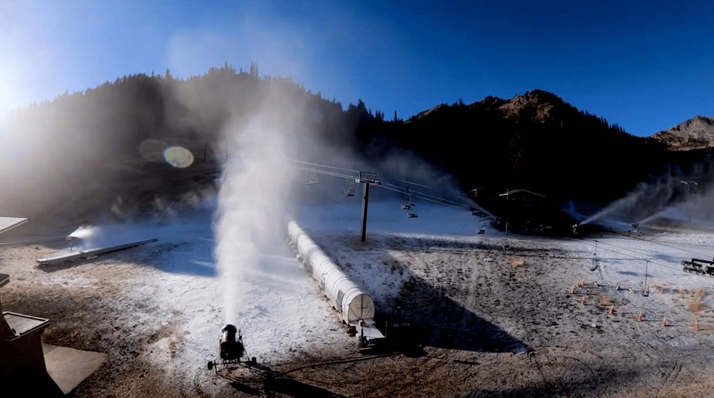 Squaw Valley, winters coming, California, snowguns