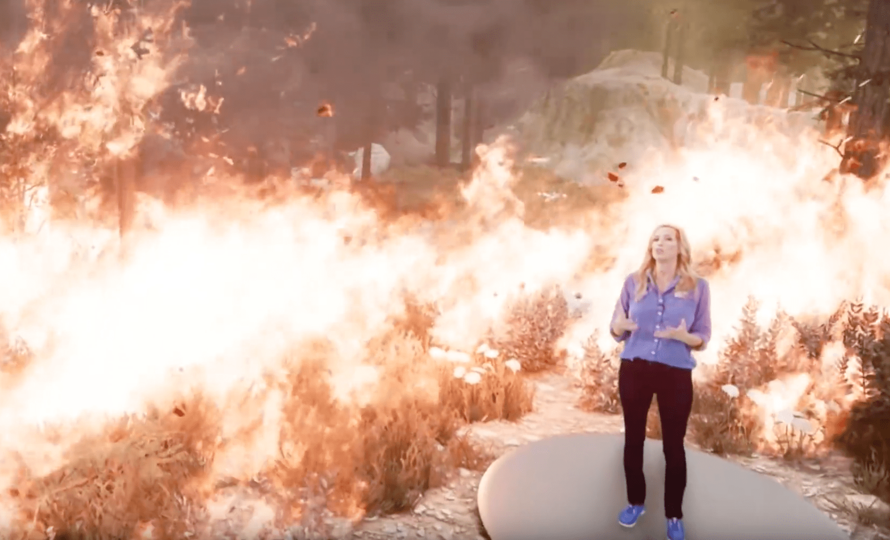 weather channel, wildfire, video