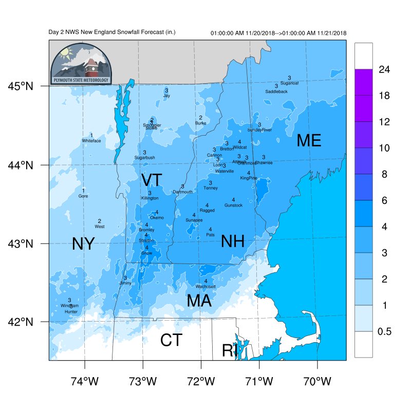 NOAA: Vermont to See Up To 6