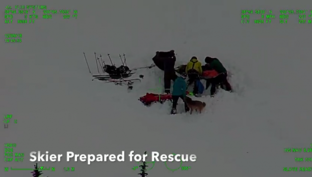 airlifted, backcountry skier, mount Tallac, california