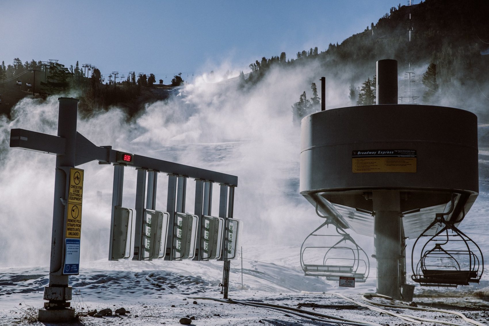Mammoth's snowmaking at the base