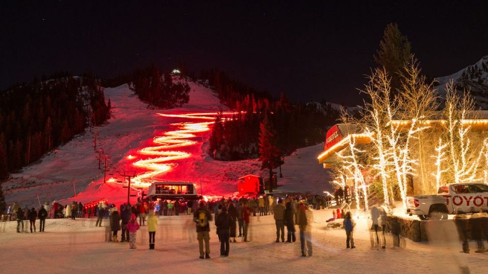 Squaw Valley, alpine meadows, torchlight parade,