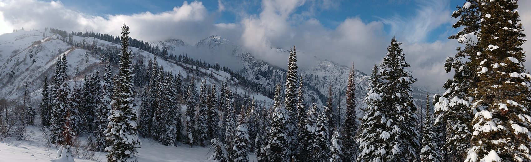 Utah snow-covered mountains